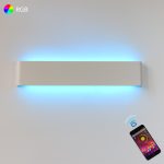 LED Wall Light RGB Dimmable Bluetooth APP Remote Control Wall Lamp For Decorative Atmosphere Connect to AC220V/110V Wires