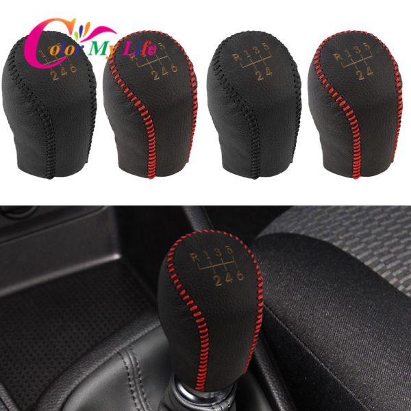 Color My Life 5 6 Speed Leather Gear Collars for Hyundai Elantra GT Accent Solaris Avante MD I30 MT Car Shift Knob Cover Case