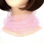 Écharpe élégante transparente pour femmes, fausse perle, décor, collier en maille, écharpe circulaire, accessoires pour vêtements d'automne, 1 pièce