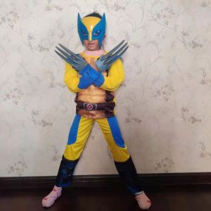 Costume de Super héros du film Iron Wolf pour enfants, déguisement de fête Cosplay, robe d'anniversaire avec masque léger