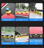 Cute Little Yellow Duck With Helmet Propeller Rubber Windbreaker Duck Squeeze Sound Internal Car Decoration Child Kid Toy