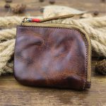 LEACOOL – porte-monnaie en cuir véritable pour femmes et hommes, Vintage, fait à la main, petit étui à fermeture éclair, porte-monnaie