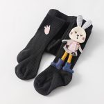 Collants mignons tricotés en coton avec motifs d'animaux pour petite fille,bas enfants, vêtements bébé, double aiguille, collection printemps-automne-hiver,
