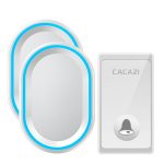 CACAZI New No Battery Need Wireless Doorbell 58 Chimes EU/US/UK Plug Self-Powered Waterproof Door bell Intelligent LED Ring Bell