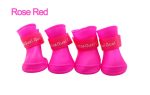 4pcs S/M/L Pet Dog Rain Shoes Anti Slip Waterproof Pet Dog Cat Rain Shoes 7 Colors Rubber Boots for Four Seasons