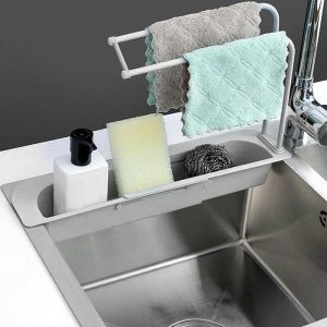 Kitchen Sink Drain Rack Creative PP Gel Drainage Rack Tableware Sponge Soap Drying Telescopic Sink Holder Storage Drain Basket
