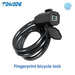Towode – serrure à empreinte digitale en acier pour vélo, serrure de porte, tiroir USB, verrouillage rapide, mot de passe, étanche, 2/4/10 pièces