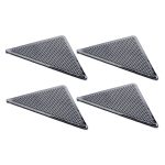 Tapis en caoutchouc antidérapant réutilisable, 4 pièces/lot, Triangle, Patch antidérapant, lavable, pince à tapis, bouchon, autocollant, coins noirs