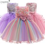 Robe de princesse brodée pour filles, tenue de fête d'anniversaire élégante, vêtements de noël pour bébés de 2 à 10 ans