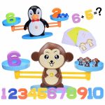 Jouet éducatif de maths Montessori, équilibre entre personnages et chiffres, jeu de société, jouets d'apprentissage, échelle balance équilibrage en numéro numérique et animaux singe pingouin, apprentissage pour enfants,