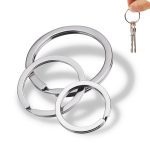 Porte-clés rond en acier inoxydable, lot de 10 pièces, pour la fabrication de bijoux, vente en gros