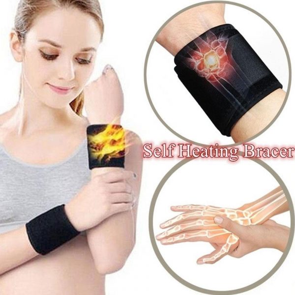 Cloth Black Adjustable Wrist Band Self Heating Wristband Sports Wristband Practical Arm Fixed Protective Gear Weightlifting