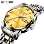 BELUSHI Top Brand Luxury Mens Watches Luminous Waterproof Stainless Steel Watch Quartz Men Date Calendar Business Wristwatch