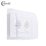 Coswall – boîte transparente étanche et anti-poussière de Type 146, pour prises murales à Double panneau de taille 146x86mm avec Installation interne
