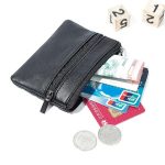 Homme Porte-Monnaie En Cuir Noir Simple Zipper Multi-fonction Téléphone Portable Porte-Monnaie De Mode homme Mini Portefeuille