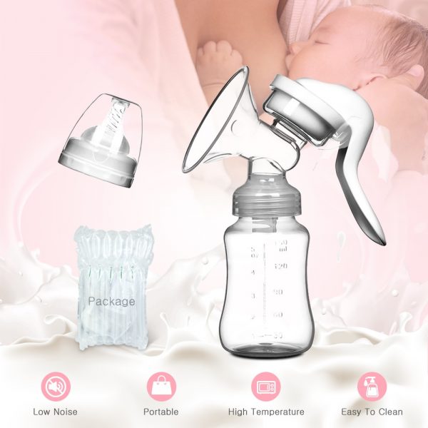 Bouteille tire-lait maternelle de bébé à pompe d'aspiration manuelle, accessoire d'alimentation pour nourrisson, avec biberon