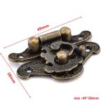 NAIERDI 4pcs Antique Bronze Hasp Latch Jewelry Wooden Box Lock Mini Cabinet Buckle Case Locks Decorative Handle 3 size