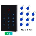 Waterproof WiFi Bluetooth TuyaApp Backlight Touch 125khz RFID Card Access Control keypad WG 26 output Anti-disassembly Alarm
