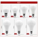​2pcs/lot LED Bulb E27 E14 20W 18W 15W 12W 9W 6W 3W Lampada LED Light AC 220V Bombilla Spotlight Lighting Cold/Warm White Lamp