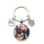 Porte-clés personnalisé avec Photo de chien, pendentif en verre cristal, Mini cœur, pour voiture, pour homme et fille, cadeau Souvenir préféré, DIY