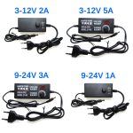 Adjustable AC To DC Power Supply 3V 5V 6V 9V 12V 15V 18V 24V 1A 2A 5A Power Supply Adapter Universal 220V To 12 V Volt Adapter
