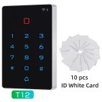 Waterproof WiFi Bluetooth TuyaApp Backlight Touch 125khz RFID Card Access Control keypad WG 26 output Anti-disassembly Alarm