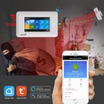 4.3 Inch Touch Panel WIFI GSM Wireless Burglar Home Security Alarm System TUYA Smart life APP Control Compatible With Alexa
