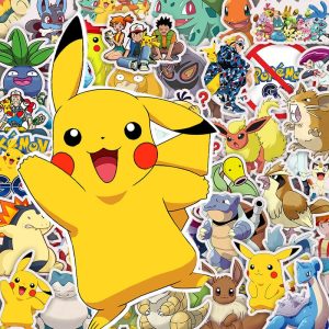 Autocollants du dessin animé Pokémon pour enfant, étiquettes imperméables, style Kawaii, de Pikachu, pour décorer skateboard, vélo, guitare, ordinateur, 10, 30, 50 pièces,