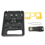 Etui de rangement universel noir 5 en 1, mallette kit pour carte Sim et Nano Sim
