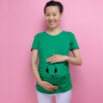 T-shirt maternité humoristique pour femme enceinte, Haut à col rond, avec des lettres et mots, transparent 2020