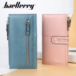 Portefeuille classique en cuir avec gravure de nom pour femme, grand porte-cartes tendance, féminin, portefeuilles de marque avec fermeture éclair, collection 2020