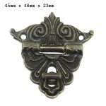 Antique Brass Wooden Case hasp Vintage Decorative Jewelry Gift Box Suitcase Hasp Latch Hook Furniture Buckle Clasp Lock