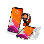 Labobbon 15W Qi Fast Wireless Charger Stand For iPhone 12 11 XR X 8 iWatch 4 in 1 Foldable Charging Dock Station for Airpods Pro