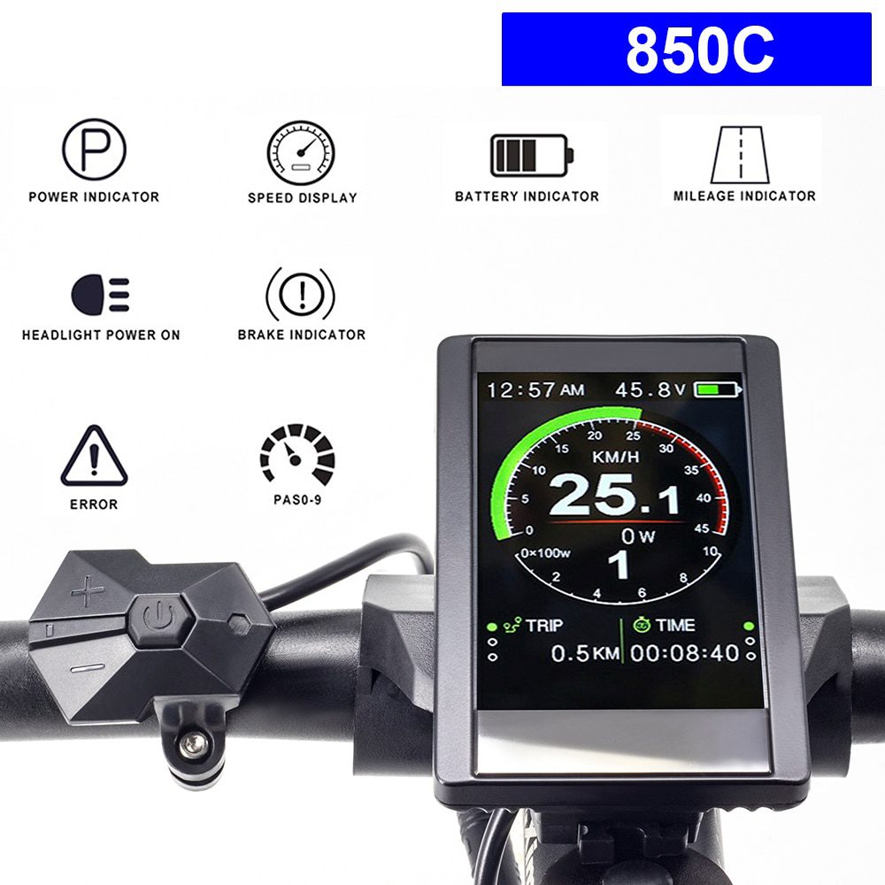 Écran LCD C965 Pour Vélo Électrique Bafang - Compatible BBS01B/BBS02B, 36V/48V, 750W - Affichage Vitesse, Batterie