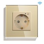 BSEED Wall Socket Wifi EU Standard 86*86mm Smart Power Sockets WIFI Socket White Black Golden Colors Google Alexa APP Control