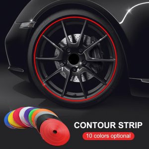 8M/Roll Car Wheel Rims Protector Decor Strip Rubber Moulding Rimblades Car Vehicle Rim Sticker Color Tire Guard Line Styling