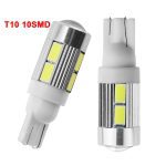 1x Car T10 LED Bulb 6 SMD 12V White 6500K W5W LED Signal Light 10 SMD Auto Interior Wedge Side License Plate Lamps 5W5 194 168