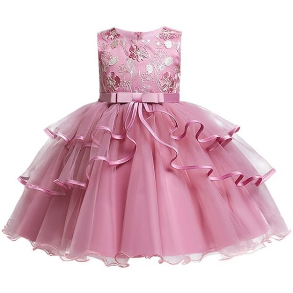 Robe princesse à fleurs pour filles, tenue élégante à paillettes, pour fête de mariage, 2021