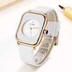 Fashion Women Watches 2021 New WWOOR Brand White Leather Rectangle Minimalist Watch Ladies Quartz Dress Wrist Watch Montre Femme
