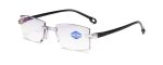 Lunettes de lecture sans bords, lunettes de lecture Anti-rayon bleu, légères, multifocales, presbytes, grossissement, coupe au diamant, 2021