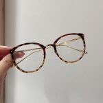 Lunettes optiques rondes surdimensionnées pour femmes et hommes, montures métalliques, verres clairs