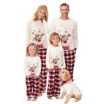 2020 noël famille correspondant pyjamas ensemble cerf adulte enfant famille correspondant vêtements haut + pantalon noël vêtements de nuit Pj ensemble bébé barboteuse
