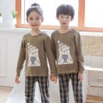 Ensemble de pyjamas en coton pour enfant, vêtement pour bébé, garçon et fille, hauts + pantalon avec manches longues, 2 pièces, tenue automnale
