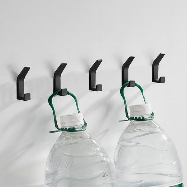 Crochet mural pour porte-serviettes en aluminium, 6 pièces, porte-vêtements, salle de bain, auto-adhésif, sans perçage, crochet antirouille