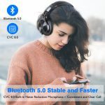 Oneodio – écouteurs sans fil Bluetooth 5.0 avec Microphone, temps de jeu de 80H, oreillettes pliables, pour téléphone portable et PC