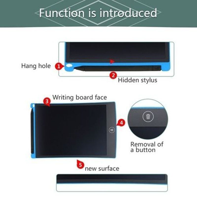 Ardoise électronique à écran LCD pour dessins et écriture avec stylet, tablette graphique de 6,5 pouces, support numérique,