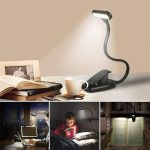 Rechargeable LED USB Book Light Reading Light Flexible Book Lamp Dimmer Clip Table Desk Lamp Portable Clip Light