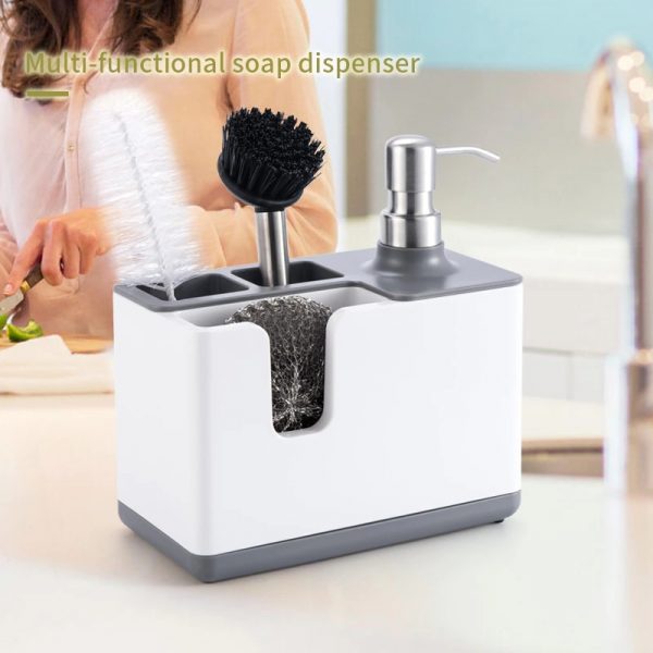 Distributeur de savon liquide, étagère de rangement de cuisine, salle de bains, support de dispositif de lavage des mains, étagère multifonction, accessoires de nettoyage